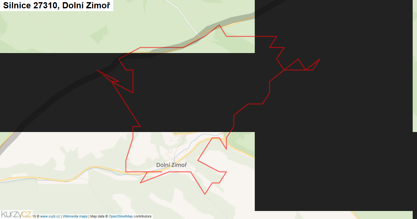 Dolní Zimoř, Silnice 27310 - Mapa
