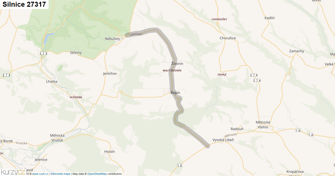 Silnice 27317 - mapa Silnice 27317