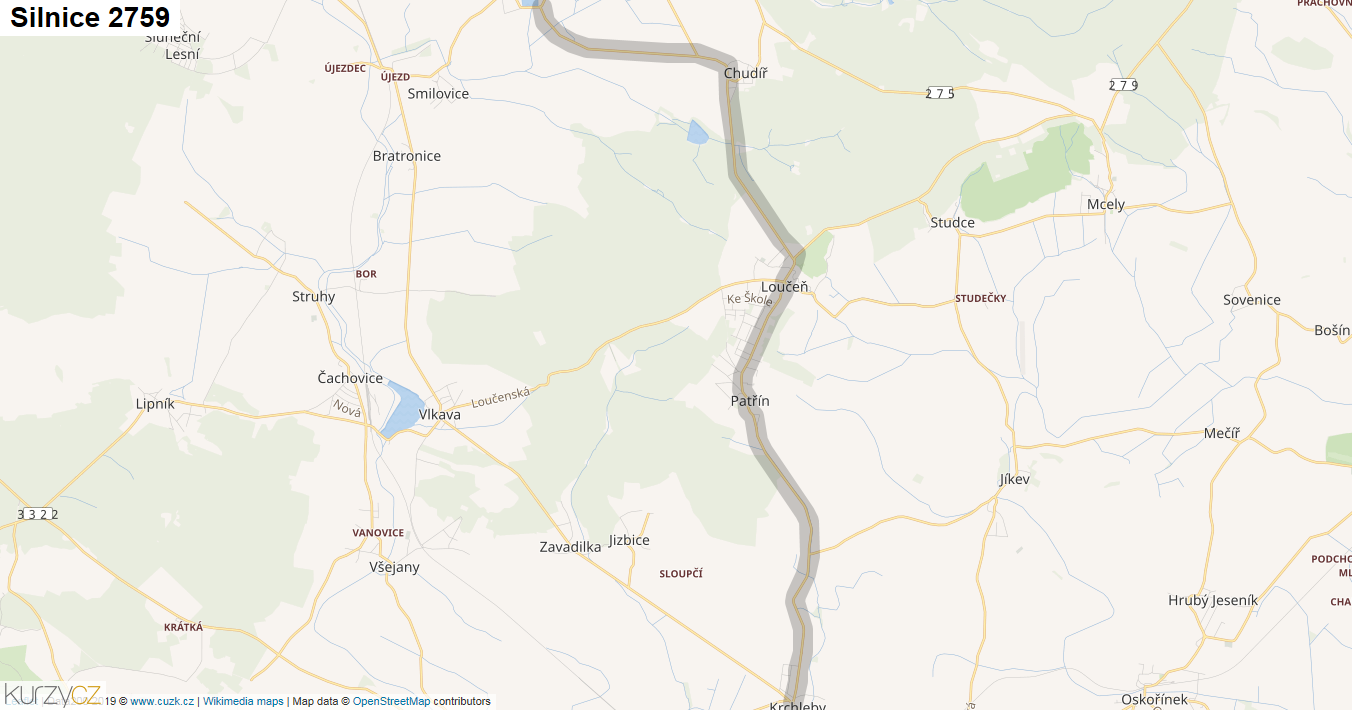 Silnice 2759 - mapa Silnice 2759
