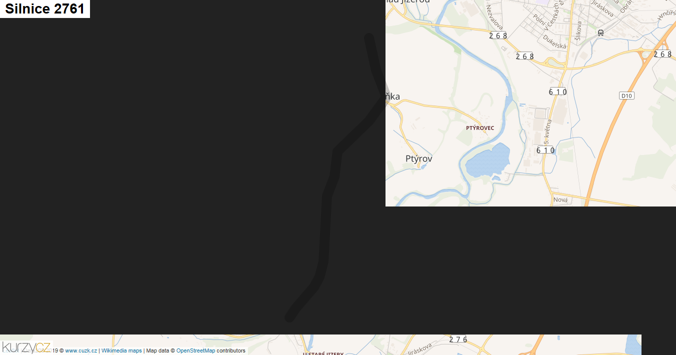 Silnice 2761 - mapa Silnice 2761