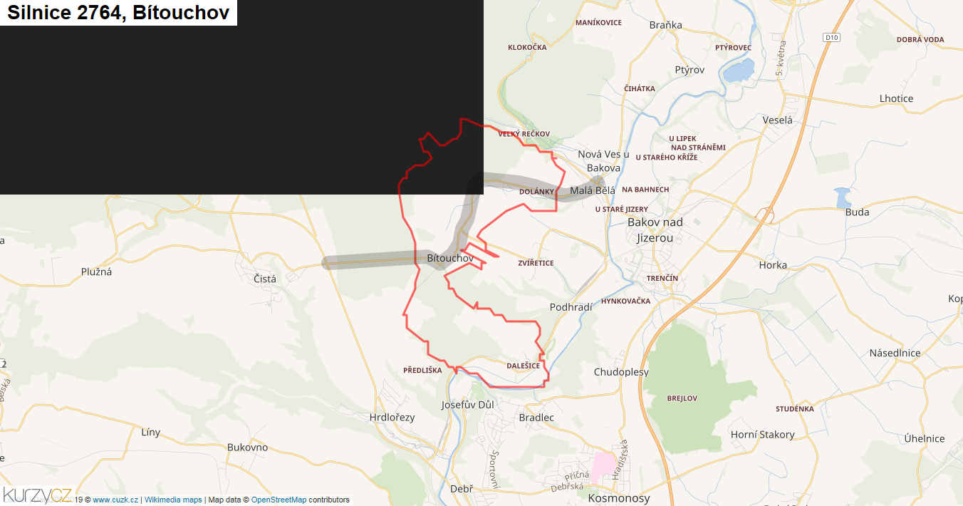 Bítouchov, Silnice 2764 - Mapa