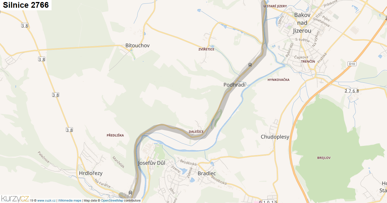 Silnice 2766 - mapa Silnice 2766