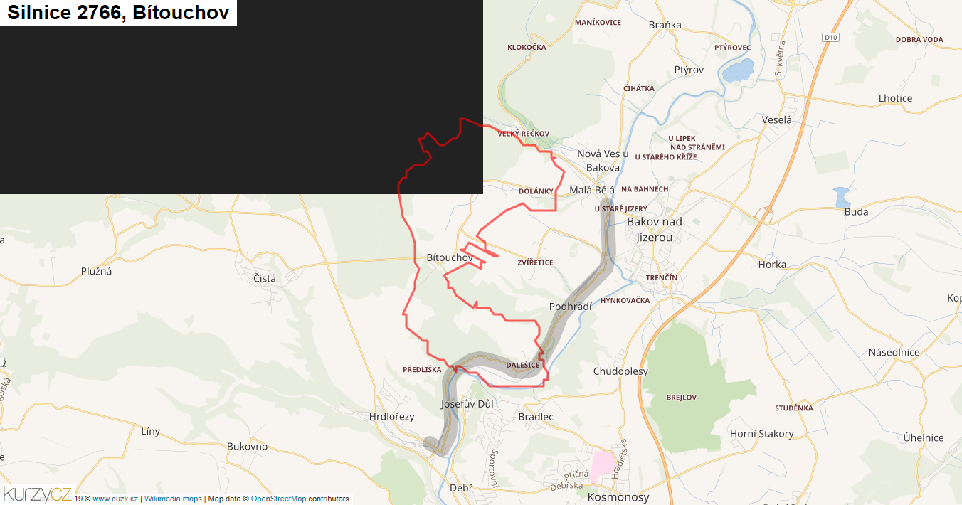 Bítouchov, Silnice 2766 - Mapa