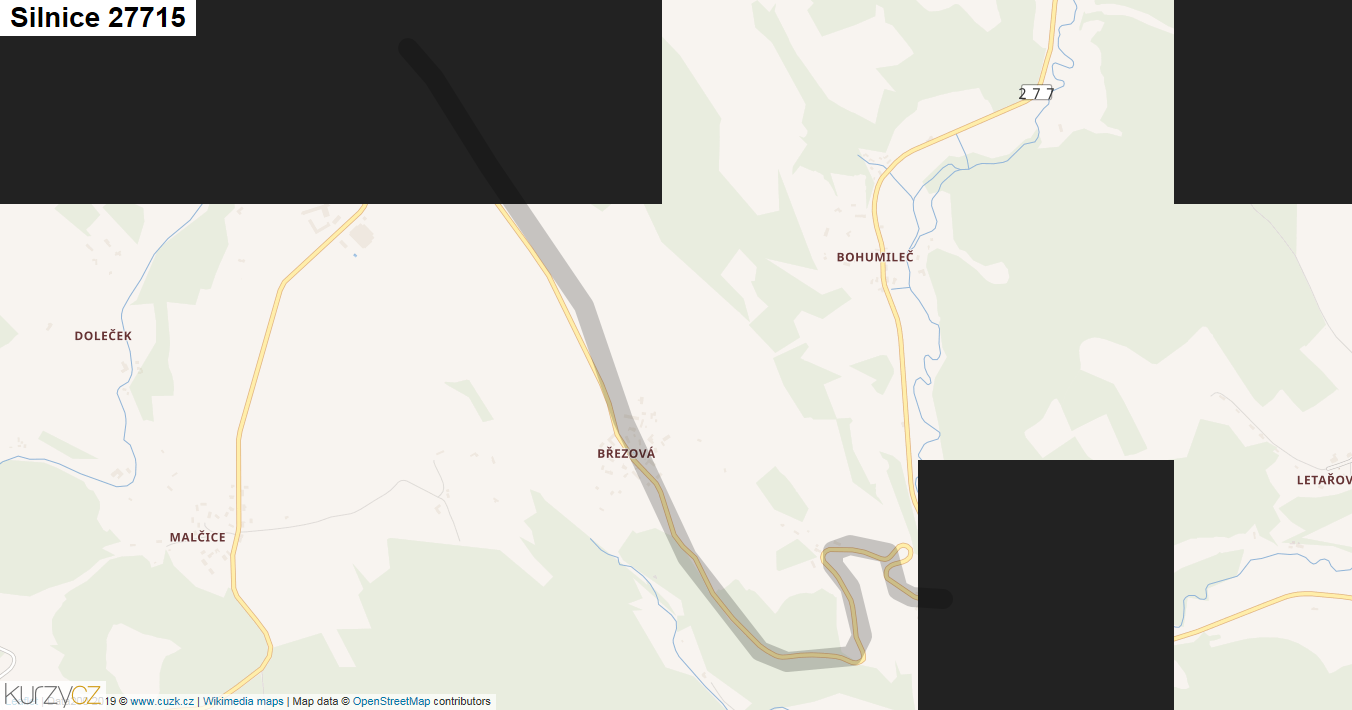 Silnice 27715 - mapa Silnice 27715