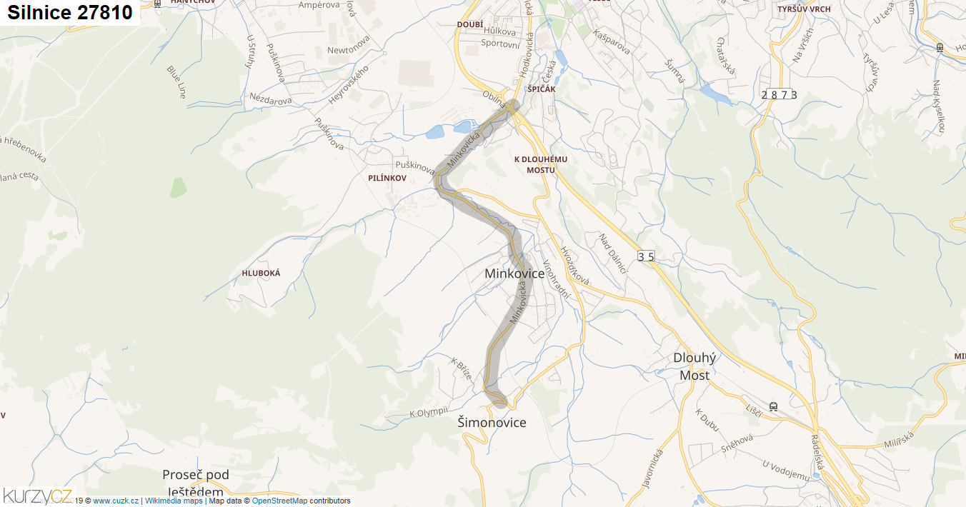 Silnice 27810 - mapa Silnice 27810