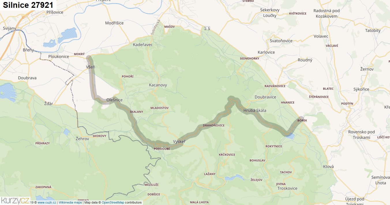 Silnice 27921 - mapa Silnice 27921