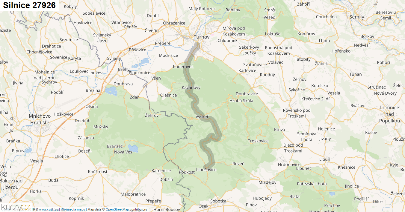 Silnice 27926 - mapa Silnice 27926
