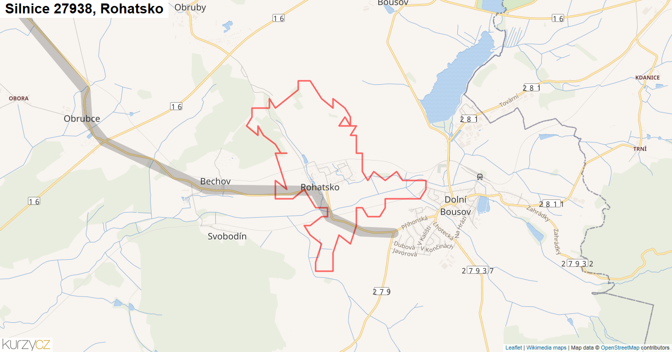 Rohatsko, Silnice 27938 - Mapa