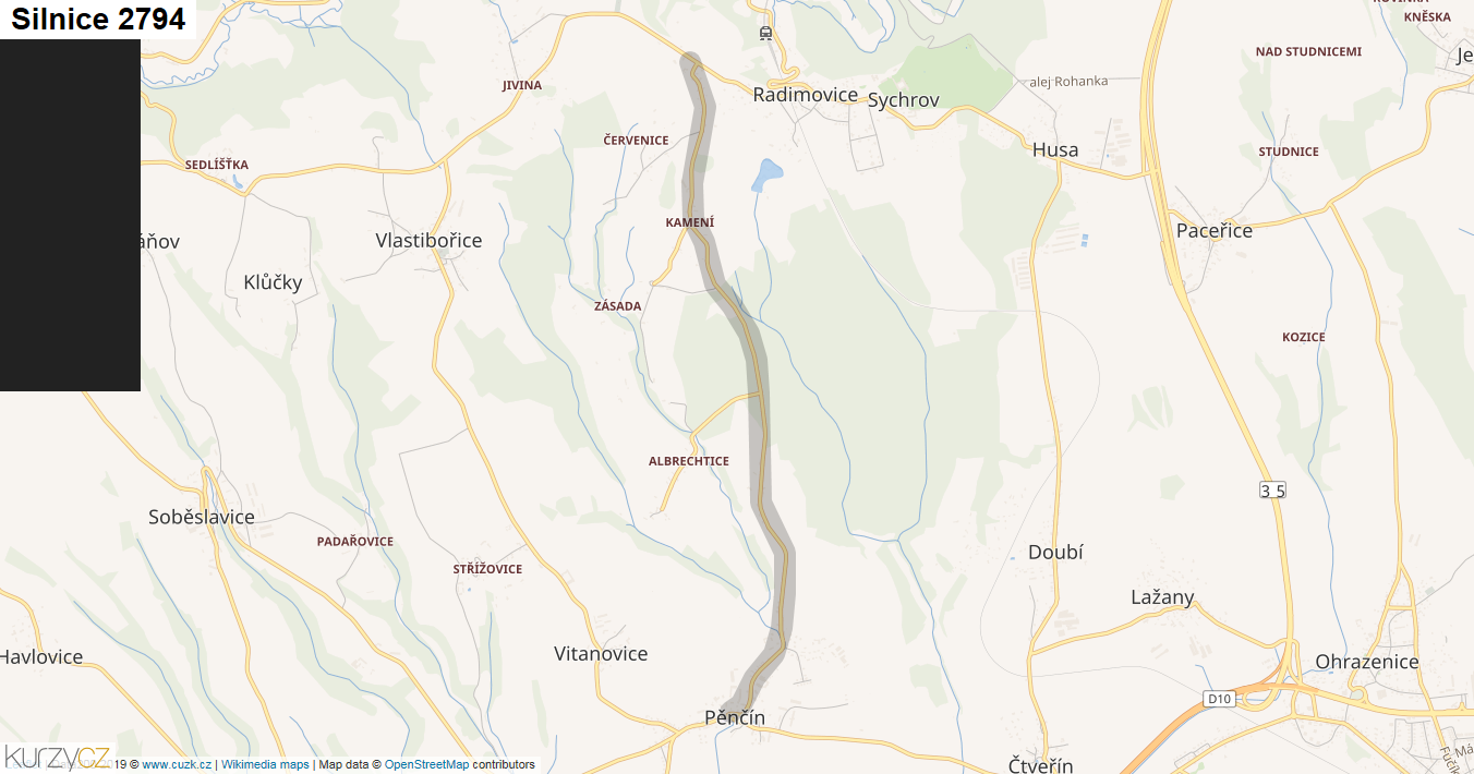Silnice 2794 - mapa Silnice 2794