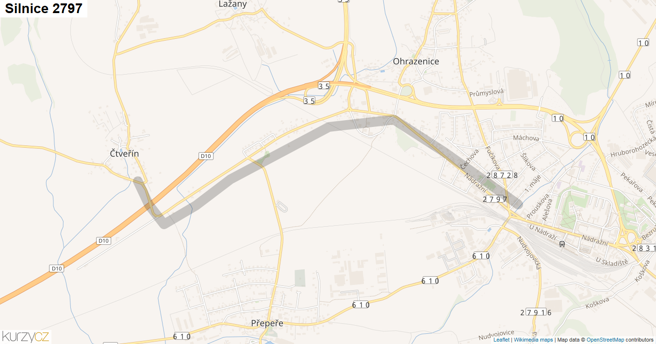 Silnice 2797 - mapa Silnice 2797