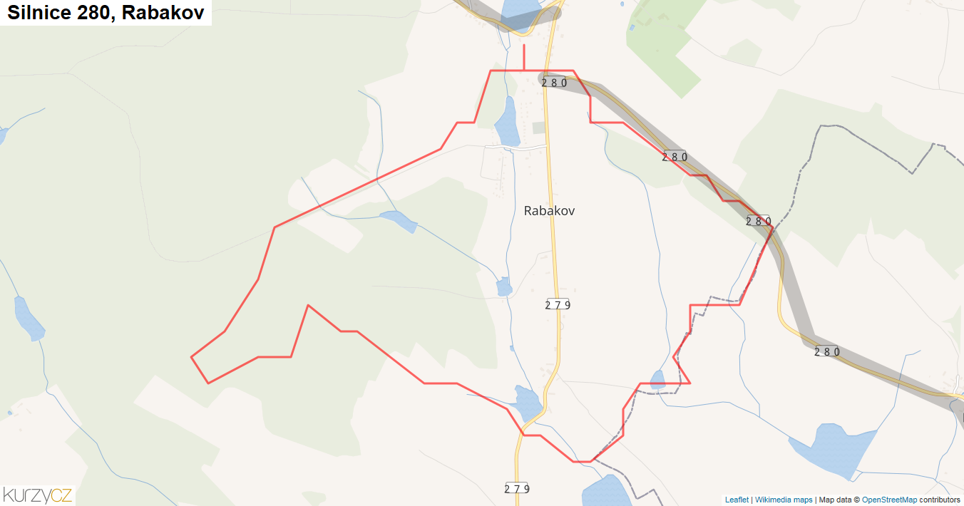 Rabakov, Silnice 280 - Mapa