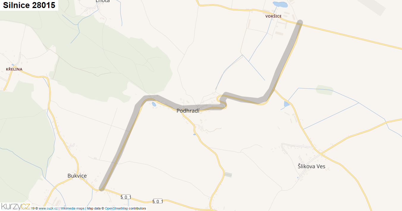 Silnice 28015 - mapa Silnice 28015