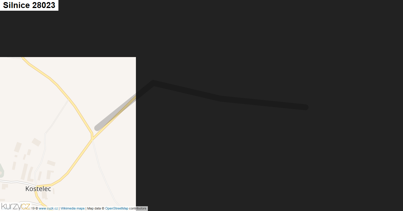 Silnice 28023 - mapa Silnice 28023