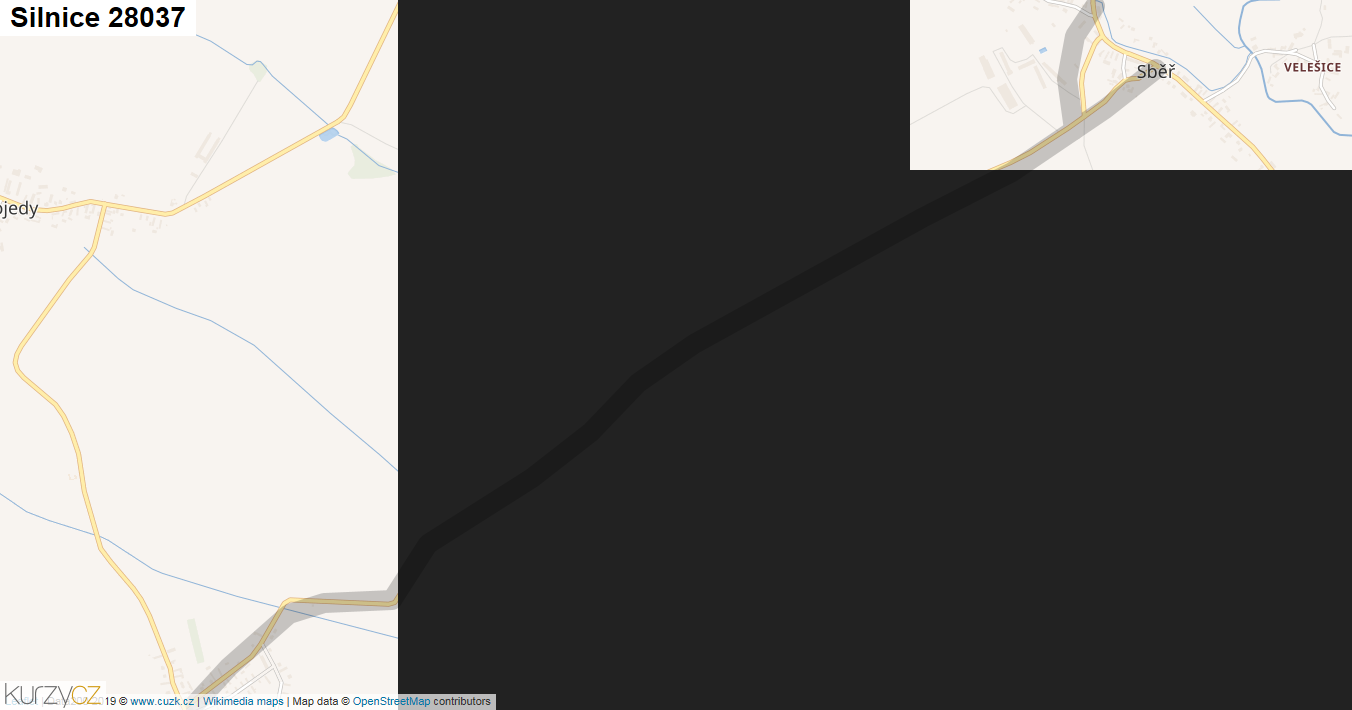 Silnice 28037 - mapa Silnice 28037