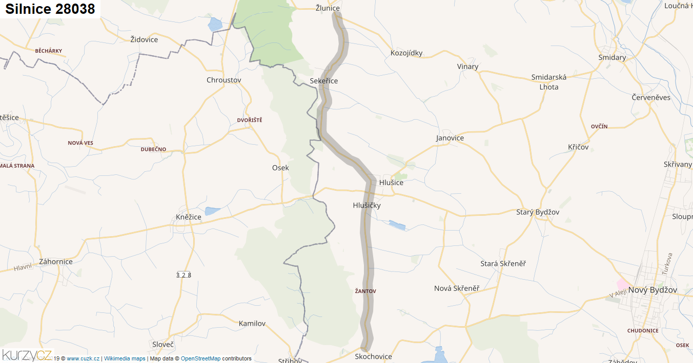 Silnice 28038 - mapa Silnice 28038