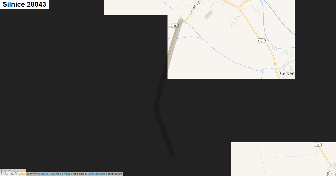 Silnice 28043 - mapa Silnice 28043