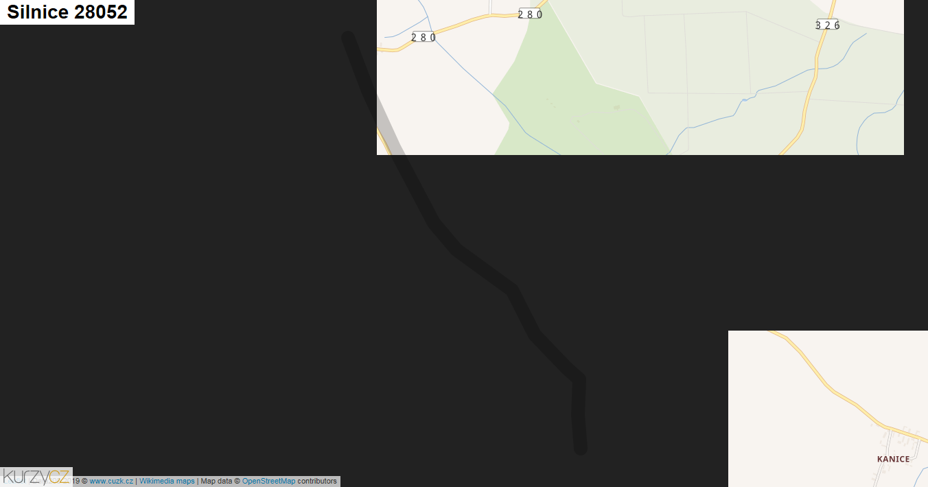 Silnice 28052 - mapa Silnice 28052