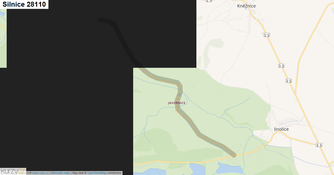 Silnice 28110 - mapa Silnice 28110