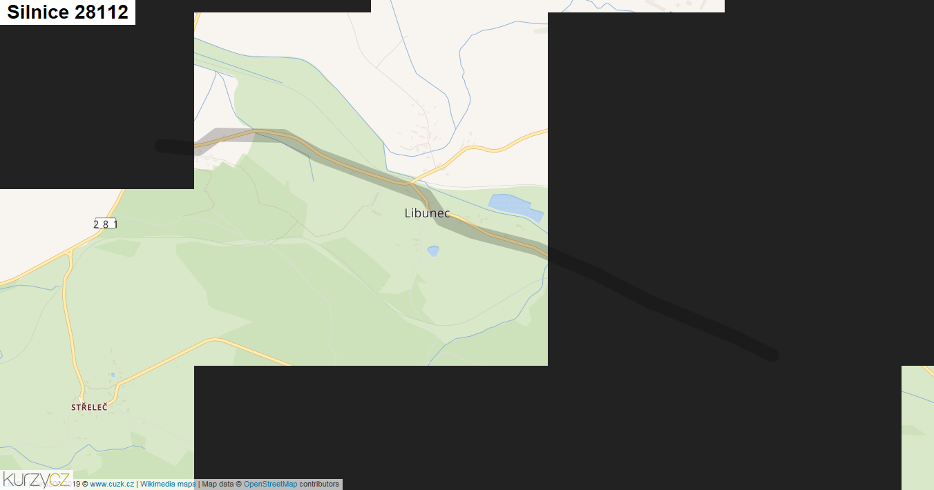 Silnice 28112 - mapa Silnice 28112