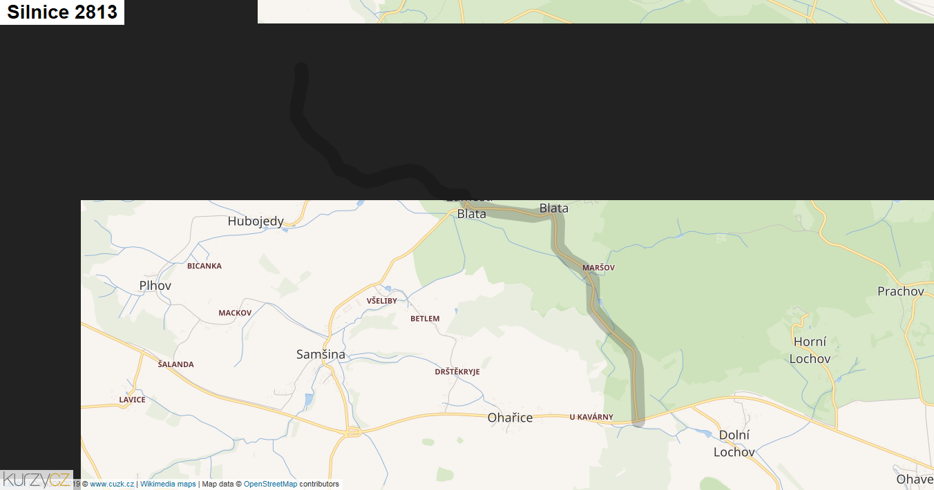 Silnice 2813 - mapa Silnice 2813