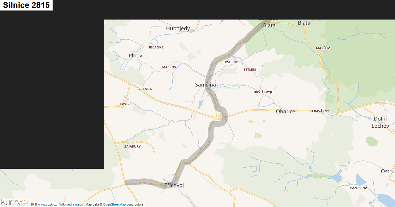 Silnice 2815 - mapa Silnice 2815