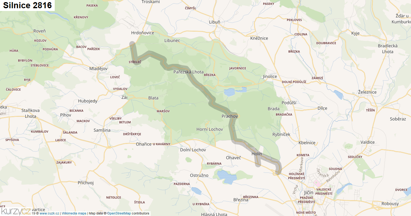 Silnice 2816 - mapa Silnice 2816