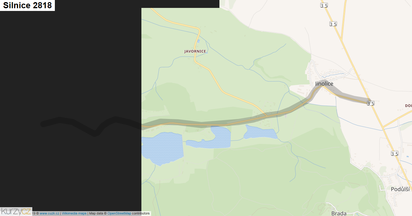 Silnice 2818 - mapa Silnice 2818