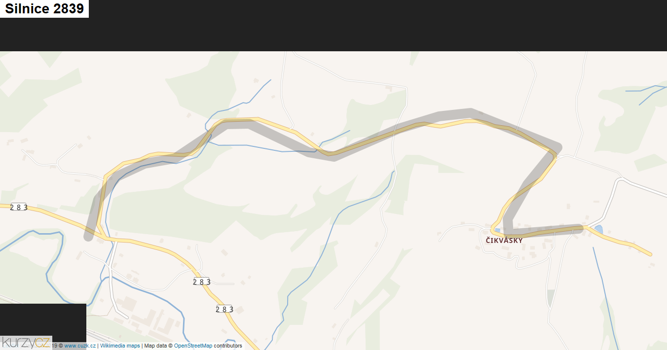 Silnice 2839 - mapa Silnice 2839