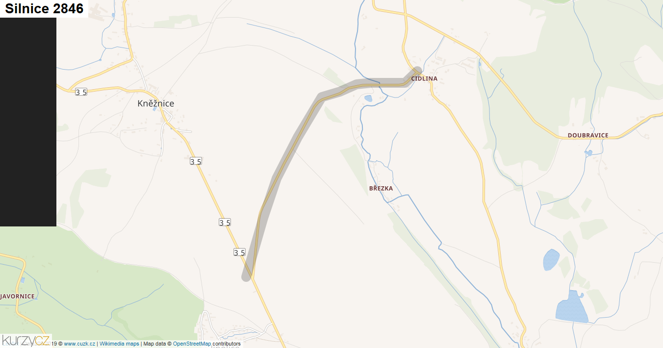Silnice 2846 - mapa Silnice 2846