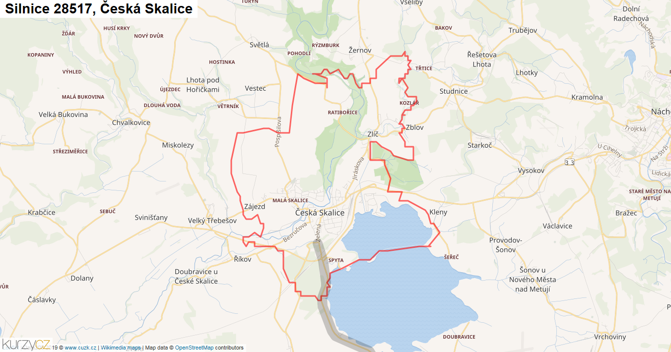 Česká Skalice, Silnice 28517 - Mapa