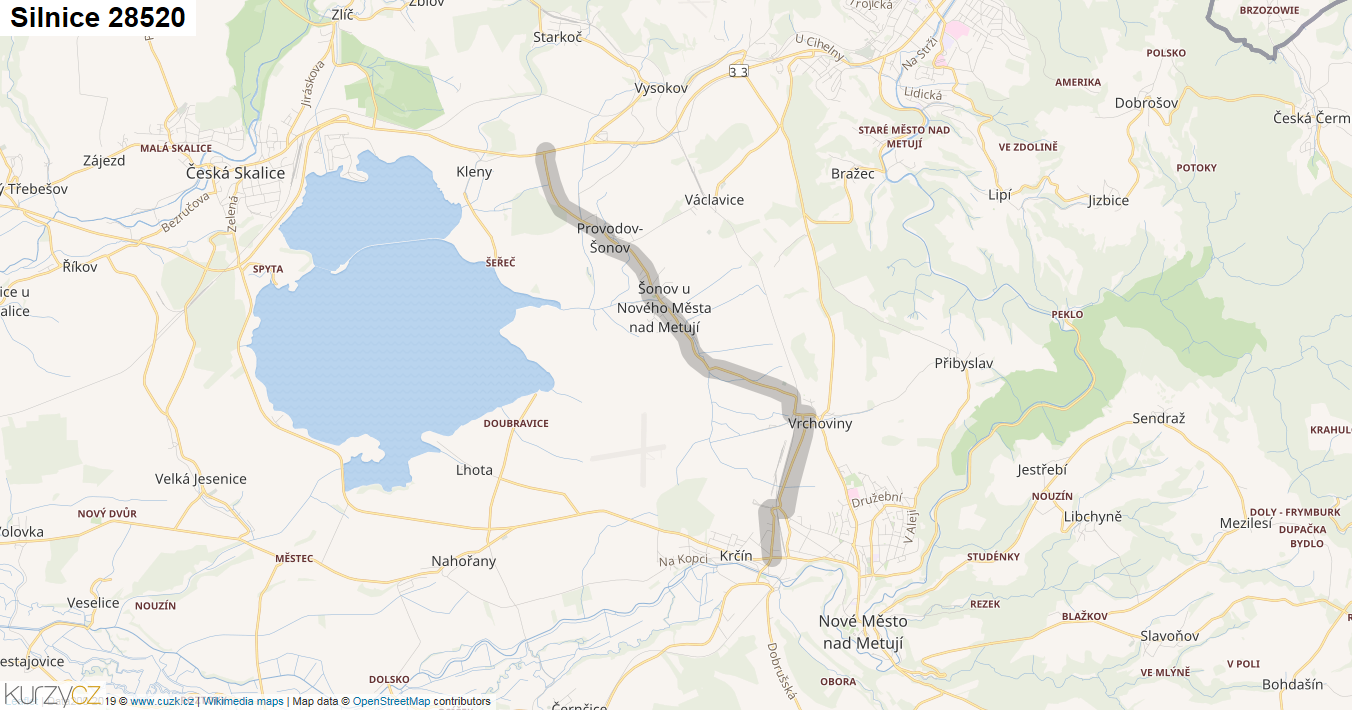 Silnice 28520 - mapa Silnice 28520