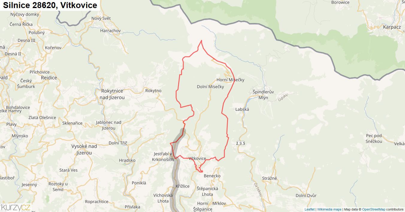 Vítkovice, Silnice 28620 - Mapa