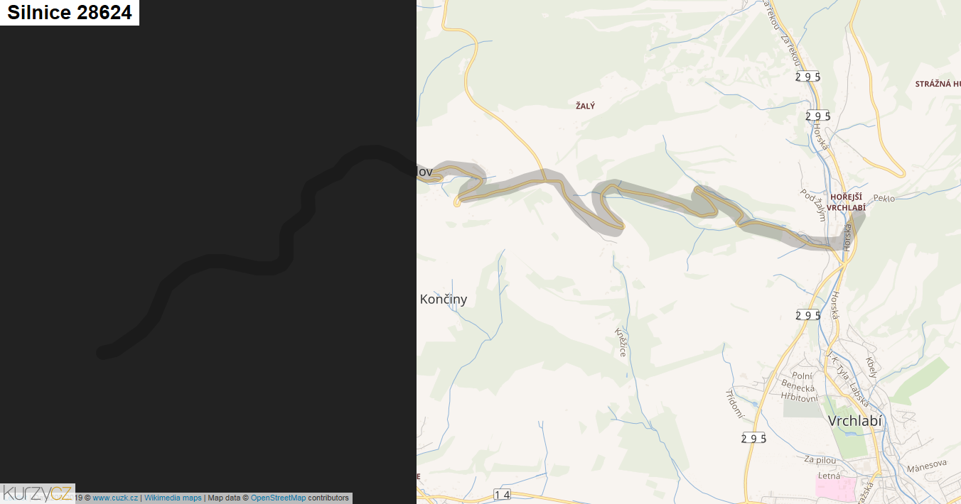 Silnice 28624 - mapa Silnice 28624