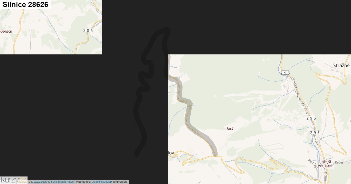 Silnice 28626 - mapa Silnice 28626