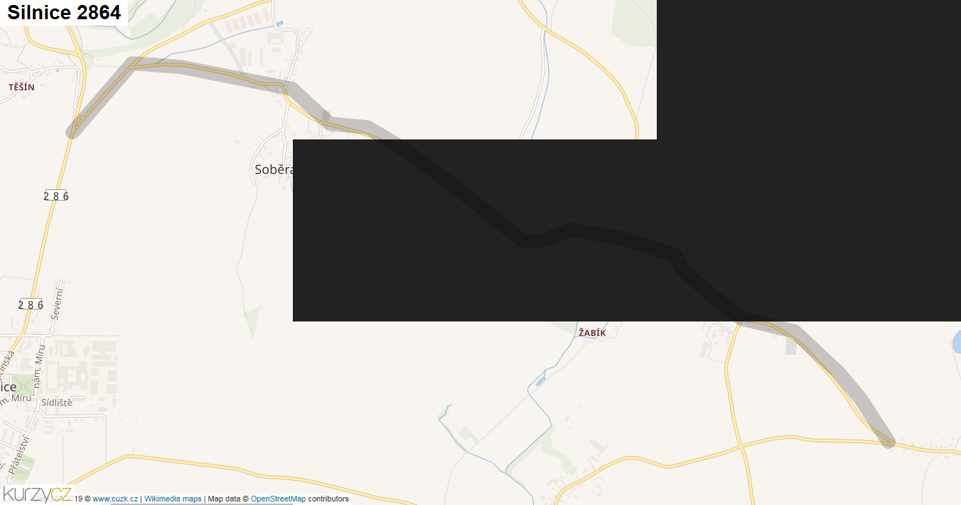Silnice 2864 - mapa Silnice 2864