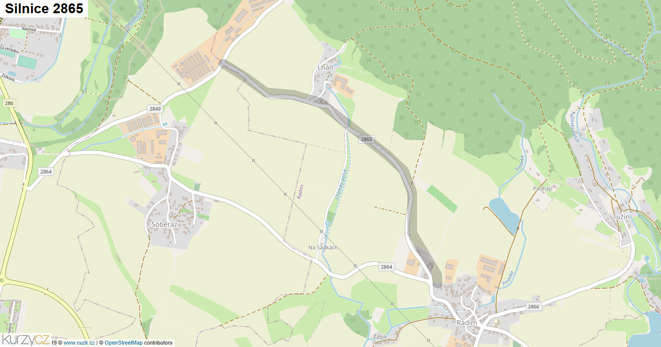 Silnice 2865 - mapa Silnice 2865