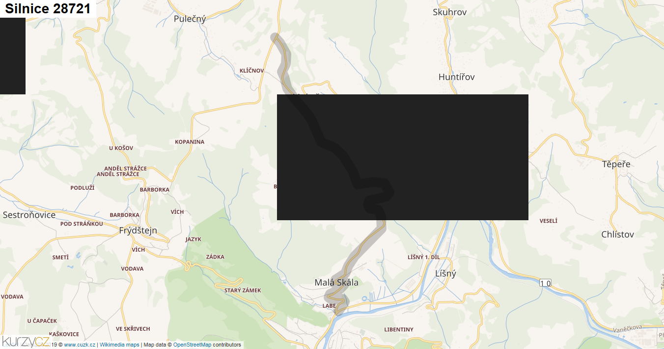 Silnice 28721 - mapa Silnice 28721
