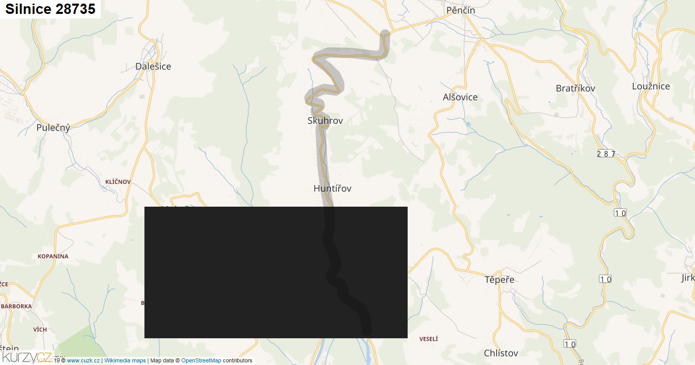 Silnice 28735 - mapa Silnice 28735