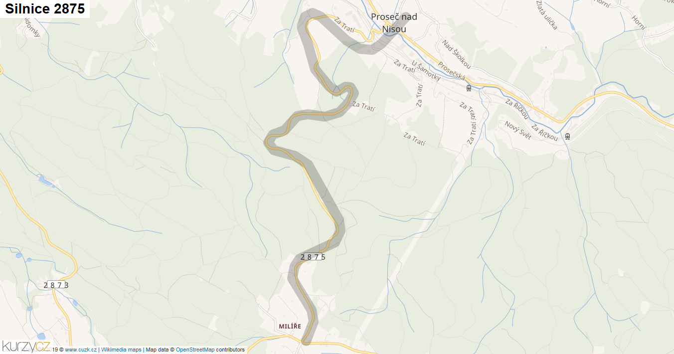 Silnice 2875 - mapa Silnice 2875