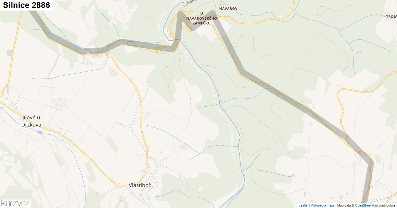 Silnice 2886 - mapa Silnice 2886