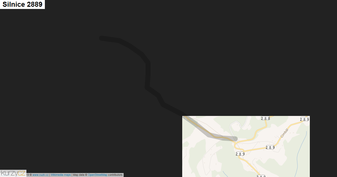 Silnice 2889 - mapa Silnice 2889