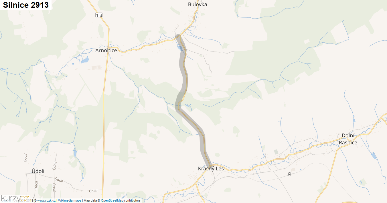 Silnice 2913 - mapa Silnice 2913