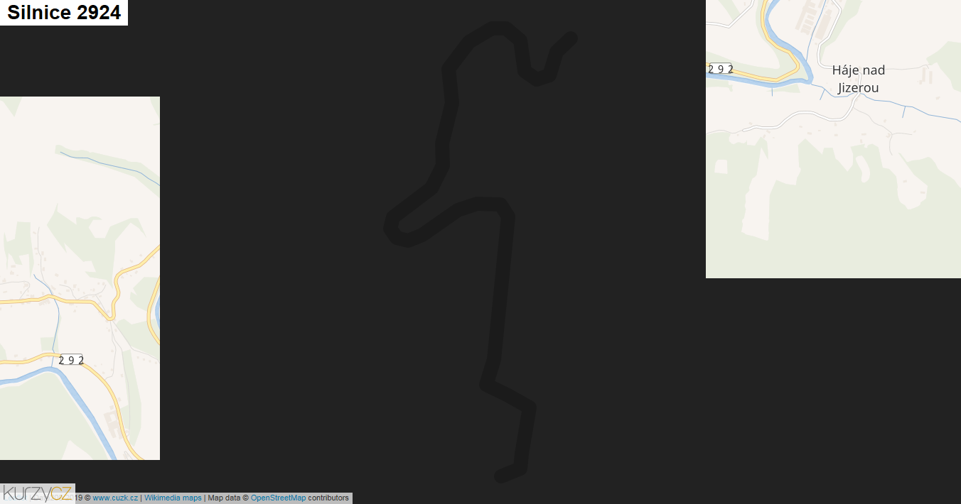 Silnice 2924 - mapa Silnice 2924
