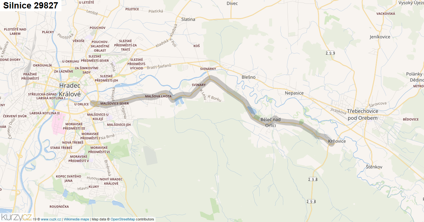 Silnice 29827 - mapa Silnice 29827