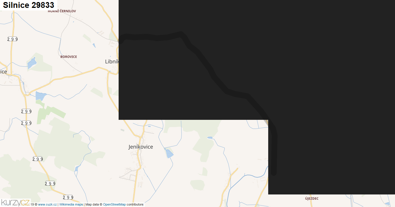 Silnice 29833 - mapa Silnice 29833