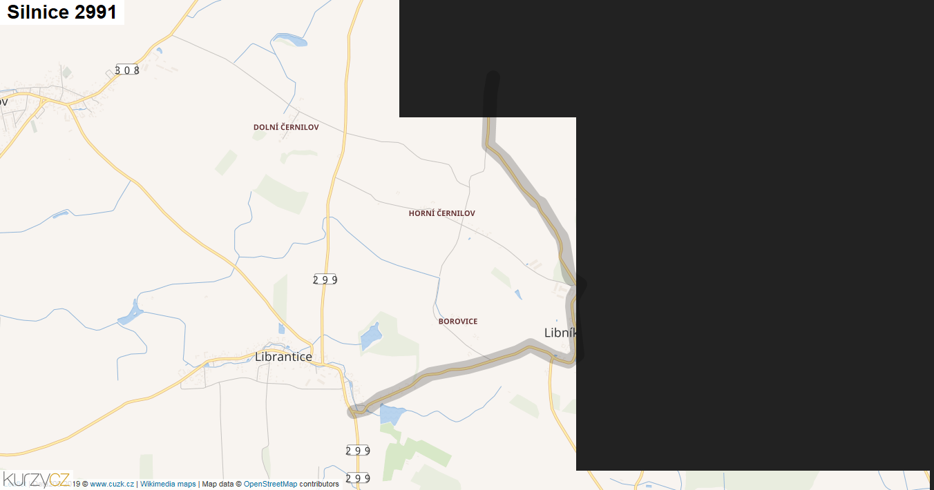 Silnice 2991 - mapa Silnice 2991