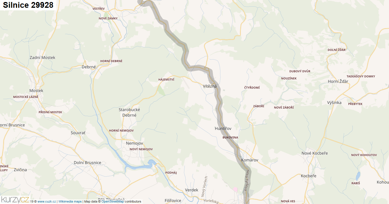 Silnice 29928 - mapa Silnice 29928