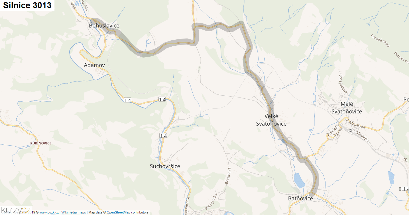 Silnice 3013 - mapa Silnice 3013
