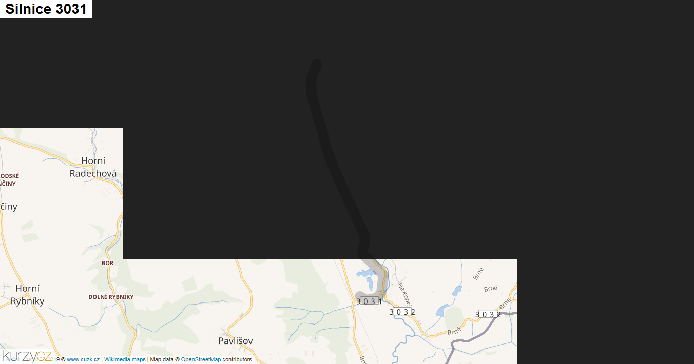 Silnice 3031 - mapa Silnice 3031