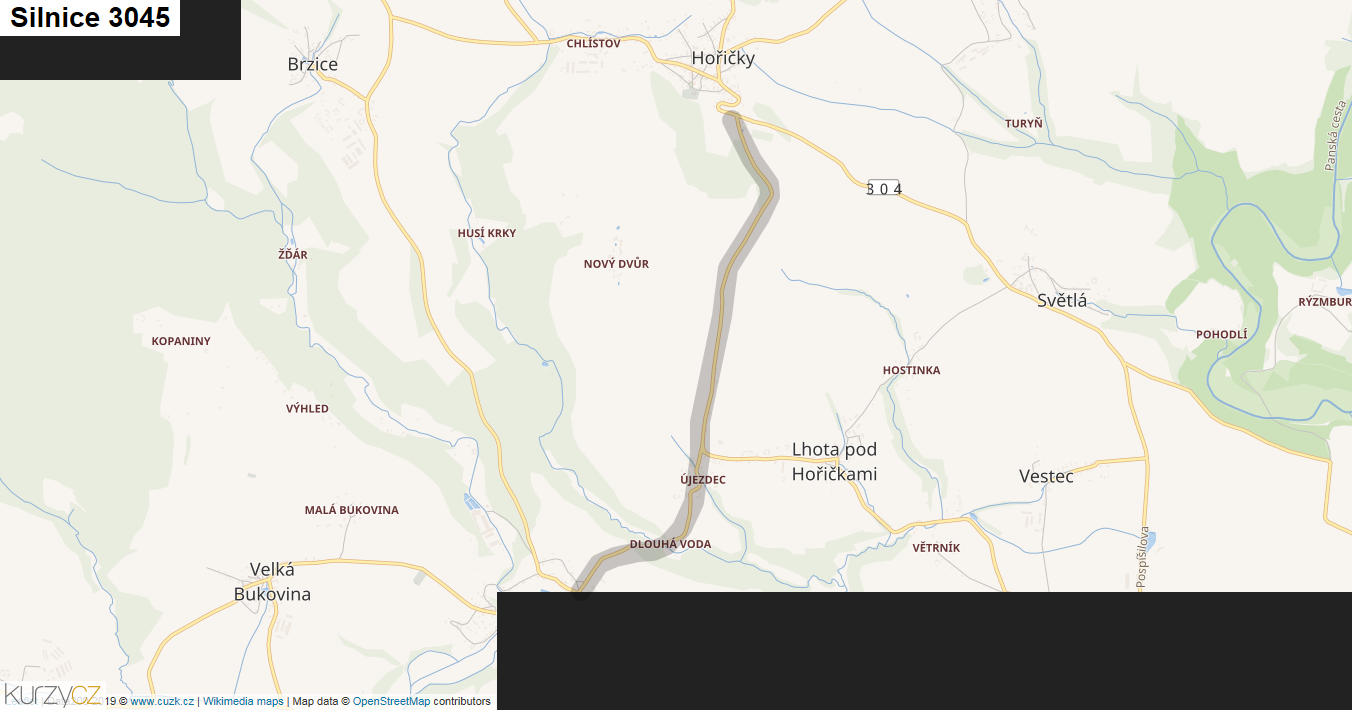 Silnice 3045 - mapa Silnice 3045
